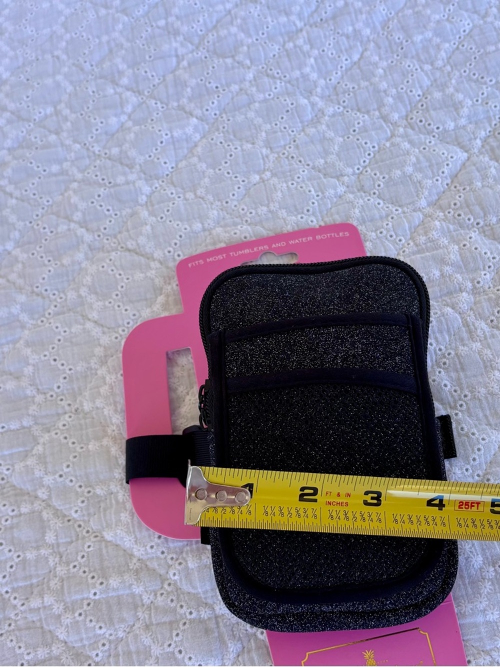 Simply Southern Mini Crossbody Bag Black Glitter with Pink Accent - Picture 12 of 17
